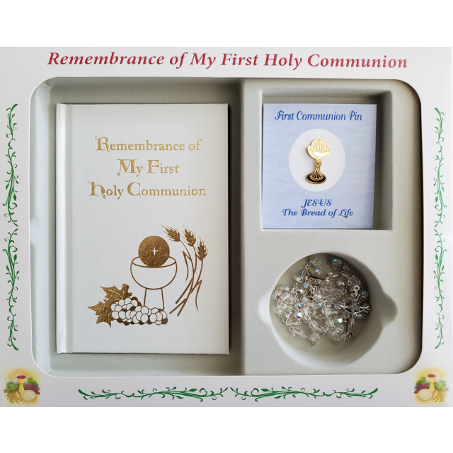 Remembrance of My First Holy Communion Gift Set - Hardcover White