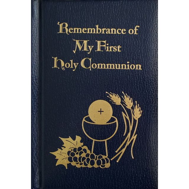 Remembrance of My First Holy Communion Prayer Book - Deluxe Navy