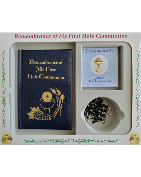 Remembrance of My First Holy Communion Gift Set - Deluxe Navy
